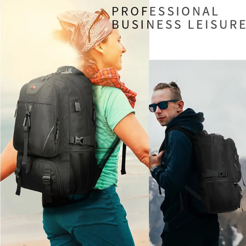 Large Expandable Travel Laptop Backpack with USB Charging and Shoes Pocket